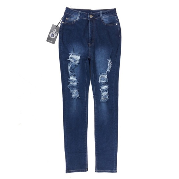BOB Distressed High-Waist Stretch Skinny Jean - Picture 1 of 8